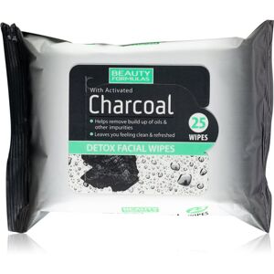 Beauty Formulas Charcoal odličovacie obrúsky s aktívnym uhlím 25 ks