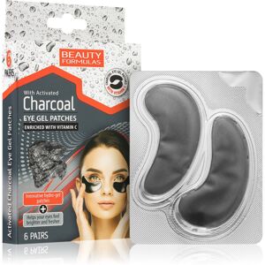 Beauty Formulas Charcoal hydrogélová maska na očné okolie s aktívnym uhlím 6 ks