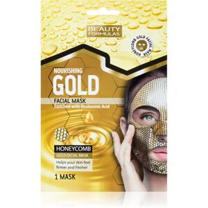 Beauty Formulas Gold vyživujúca plátienková maska s kyselinou hyalurónovou 1 ks