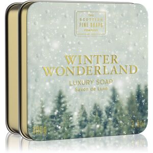 Scottish Fine Soaps Winter Wonderland Luxury Soap luxusné tuhé mydlo v plechu Cinnamon, Dried Fruits & Vanilla 100 g