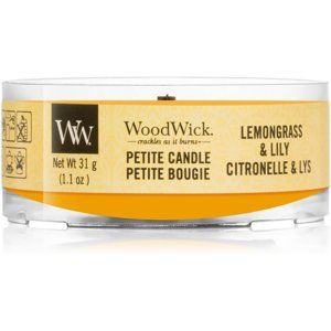 Woodwick Lemongrass & Lily votívna sviečka s dreveným knotom 31 g