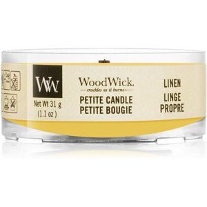 Woodwick Linen votívna sviečka s dreveným knotom 31 g