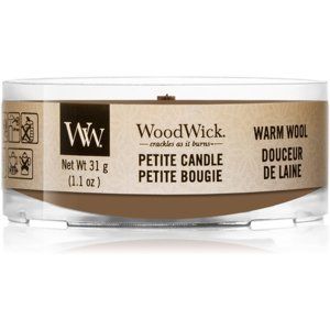 Woodwick Warm Wool votívna sviečka s dreveným knotom 31 g