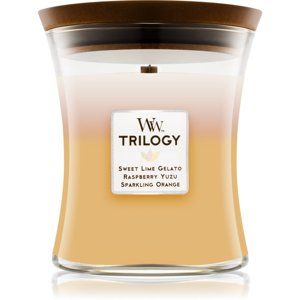 Woodwick Trilogy Summer Sweets vonná sviečka s dreveným knotom 275 g