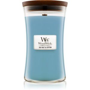Woodwick Sea Salt & Cotton vonná sviečka s dreveným knotom 609.5 g
