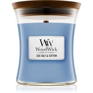 Woodwick Sea Salt & Cotton vonná sviečka s dreveným knotom 275 g