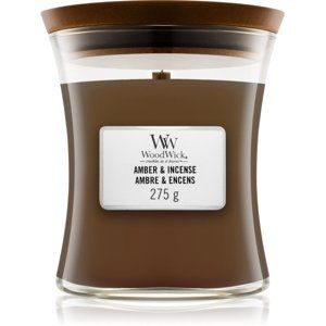 Woodwick Amber & Incense vonná sviečka s dreveným knotom 275 g