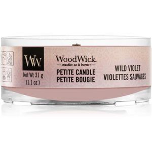 Woodwick Wild Violet votívna sviečka s dreveným knotom 31 g