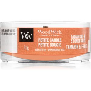 Woodwick Tamarind & Stonefruit votívna sviečka s dreveným knotom 31 g