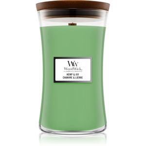 Woodwick Hemp & Ivy vonná sviečka s dreveným knotom 609,5 g