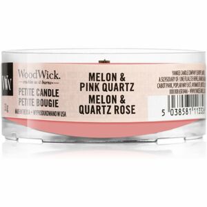 Woodwick Melon & Pink Quarz votívna sviečka s dreveným knotom 31 g