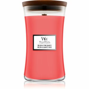 Woodwick Melon & Pink Quarz vonná sviečka s dreveným knotom 609,5 g