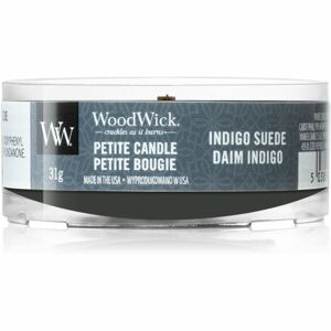 Woodwick Indigo Suede votívna sviečka s dreveným knotom 31 g