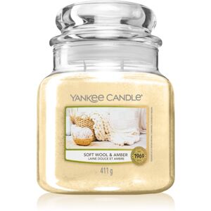 Yankee Candle Soft Wool & Amber vonná sviečka 411 g