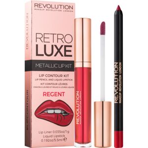 Makeup Revolution Retro Luxe sada na pery odtieň Regent 5.5 ml