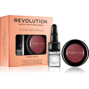 Makeup Revolution Flawless Foils metalické očné tiene s podkladovou bázou odtieň Rose Gold 2 g + 2 ml