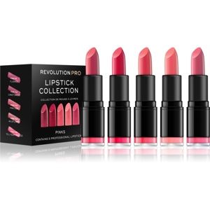 Revolution PRO Lipstick Collection sada rúžov 5 ks odtieň Pinks 5 ks