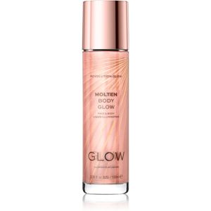 Makeup Revolution Glow Molten tekutý rozjasňovač na tvár a telo odtieň Rose Gold 100 ml