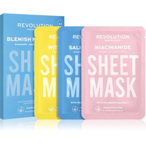 Revolution Skincare Biodegradable Blemish Prone Skin sada plátenných masiek (pre mastnú a problematickú pleť)