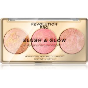 Revolution PRO Blush & Glow paletka pre celú tvár odtieň Peach Glow 8.4 g