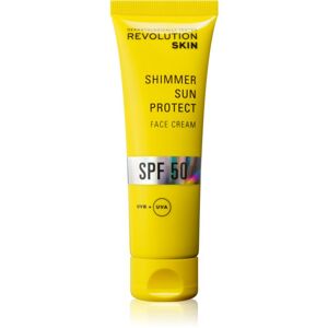 Revolution Skincare Sun Protect Shimmer rozjasňujúci ochranný krém SPF 50 50 ml