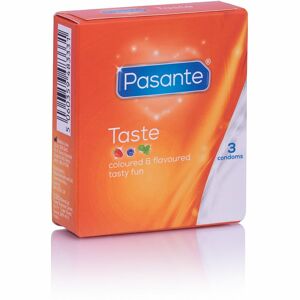 Pasante Taste Mix kondómy príchuť Blueberry, Strawberry, Mint 3 ks