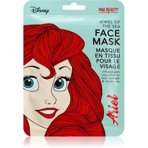 Mad Beauty Disney Princess Ariel hydratačná plátienková maska s výťažkami z uhorky 25 ml