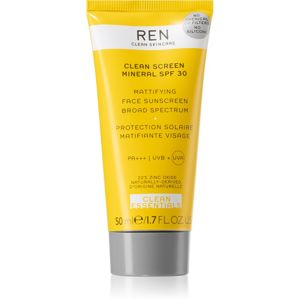 REN Clean Screen Mineral SPF 30 zmatňujúci opaľovací krém na tvár SPF 30 50 ml