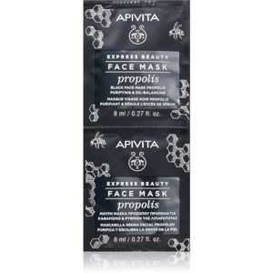 Apivita Express Beauty Propolis čistiaca čierna maska pre mastnú pleť 2 x 8 ml