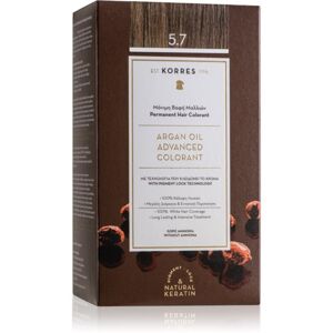Korres Argan Oil permanentná farba na vlasy s arganovým olejom odtieň 5.7 Chocolate 50 ml