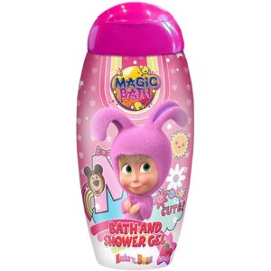 Masha & The Bear Magic Bath Bath & Shower Gel sprchový a kúpeľový gél pre deti Raspberry 200 ml