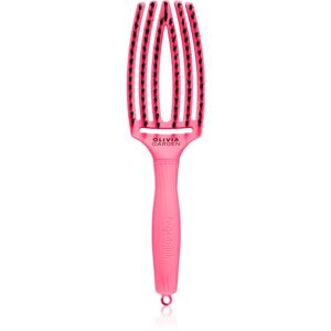 Olivia Garden Fingerbrush L´amour plochá kefa na vlasy Hot Pink 1 ks