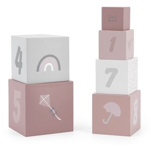 Label Label Stacking Blocks kocky z dreva Pink 18m+ 6 ks