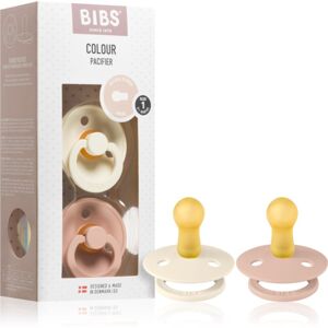 BIBS Colour Natural Rubber Size 1: 0+ months cumlík Ivory / Blush 2 ks