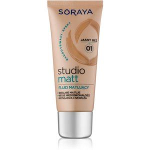 Soraya Studio Matt zmatňujúci make-up s vitamínom E odtieň 01 Light Beige 30 ml