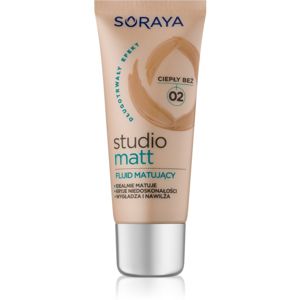 Soraya Studio Matt zmatňujúci make-up s vitamínom E odtieň 02 Warm Beige 30 ml