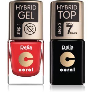 Delia Cosmetics Coral Nail Enamel Hybrid Gel výhodné balenie na nechty pre ženy odstín 01