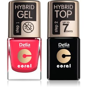 Delia Cosmetics Coral Nail Enamel Hybrid Gel výhodné balenie na nechty pre ženy odstín 03