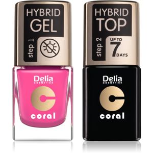 Delia Cosmetics Coral Nail Enamel Hybrid Gel sada odstín 22 pre ženy