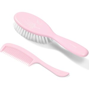 BabyOno Take Care Hairbrush and Comb II sada pre deti od narodenia Pink
