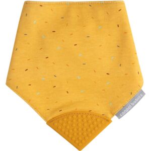 Canpol babies Cloth Bib with Teether podbradníček s hryzadielkom Yellow 1 ks