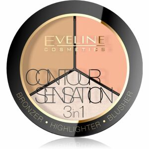 Eveline Cosmetics Contour Sensation kontúrovacia paletka na tvár 3v1 odtieň Peache Beige 20 g