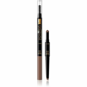 Eveline Cosmetics Brow Styler precízna ceruzka na obočie 3v1 odtieň 02 Dark Brown 1,2 g