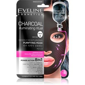 Eveline Cosmetics Charcoal Illuminating Ritual super hydratačná čistiaca textilná maska