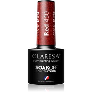 Claresa SoakOff UV/LED Color Rainbow Explosion gélový lak na nechty odtieň Red 430 5 g