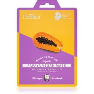 L’biotica Vegan Organic Papaya čistiaca pleťová maska 1 ks
