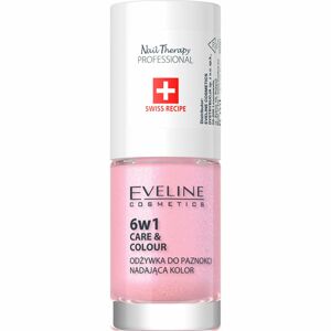Eveline Cosmetics Nail Therapy Care & Colour kondicionér na nechty 6 v 1 odtieň Shimmer Pink 5 ml