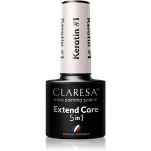 Claresa Extend Care 5 in 1 Keratin podkladový lak pre gélové nechty s vyživujúcim účinkom odtieň #1 5 g