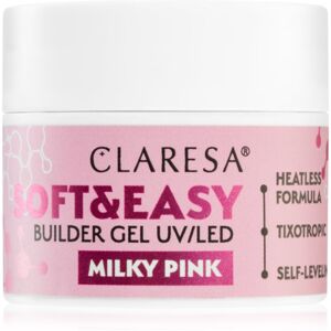 Claresa Soft&Easy Builder Gel podkladový gél na nechty odtieň Milky Pink 12 g