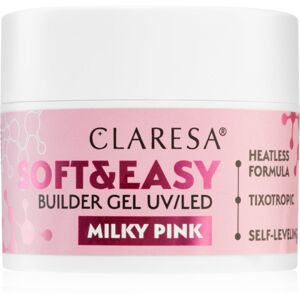 Claresa Soft&Easy Builder Gel podkladový gél na nechty odtieň Milky Pink 45 g